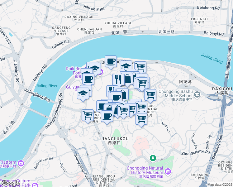 map of restaurants, bars, coffee shops, grocery stores, and more near in 