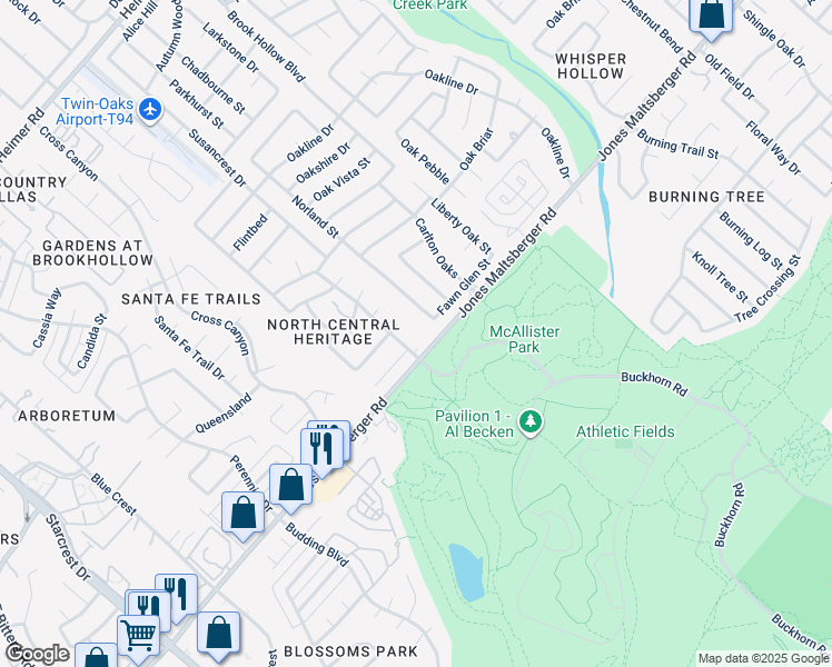 map of restaurants, bars, coffee shops, grocery stores, and more near 13303 Jones Maltsberger Road in San Antonio