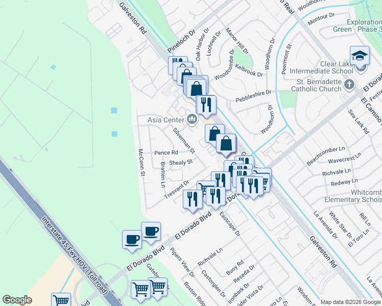 map of restaurants, bars, coffee shops, grocery stores, and more near 546 Pence Road in Webster