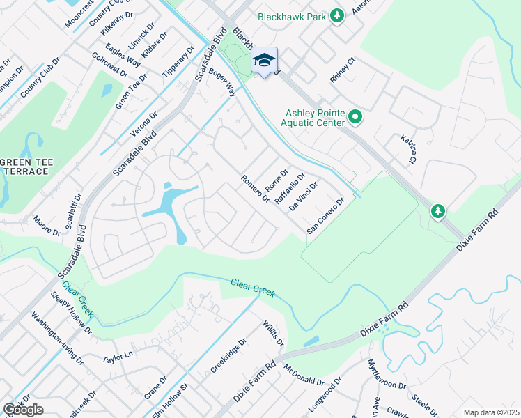 map of restaurants, bars, coffee shops, grocery stores, and more near 2402 Alamanni Drive in Pearland