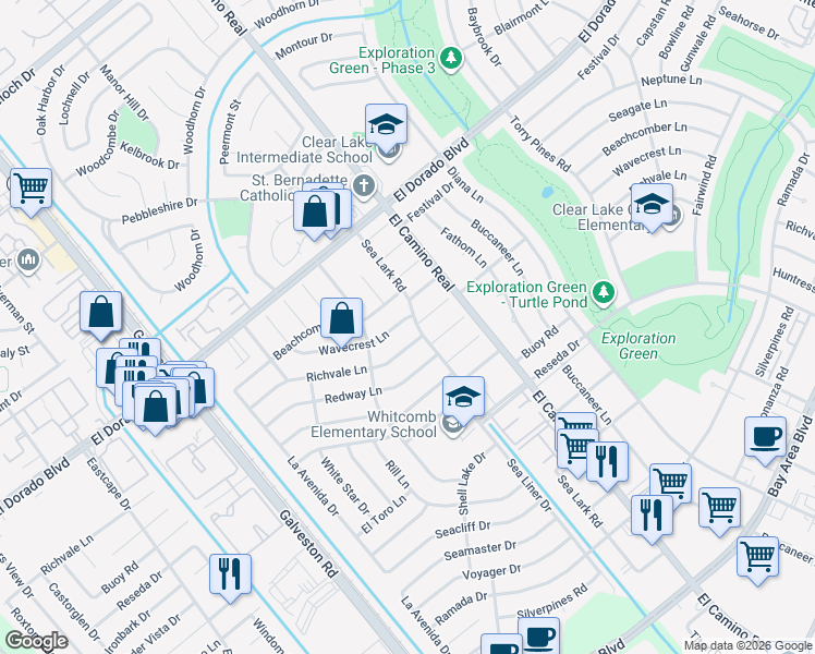 map of restaurants, bars, coffee shops, grocery stores, and more near 930 Wavecrest Lane in Houston