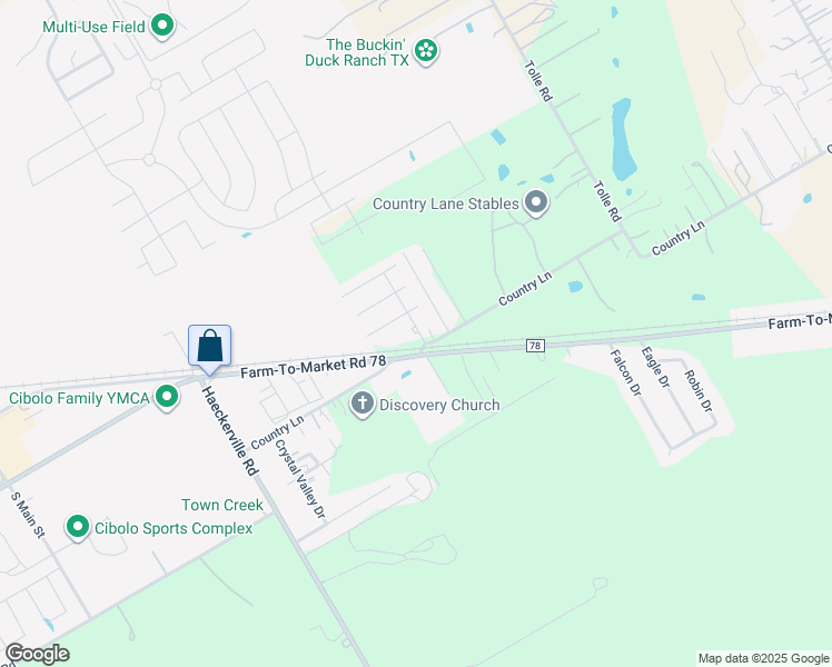 map of restaurants, bars, coffee shops, grocery stores, and more near 125 Clinton Road in Cibolo