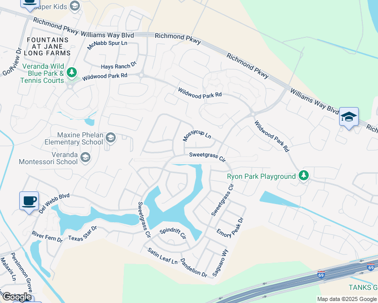 map of restaurants, bars, coffee shops, grocery stores, and more near 4006 Swallow Tail Way in Richmond