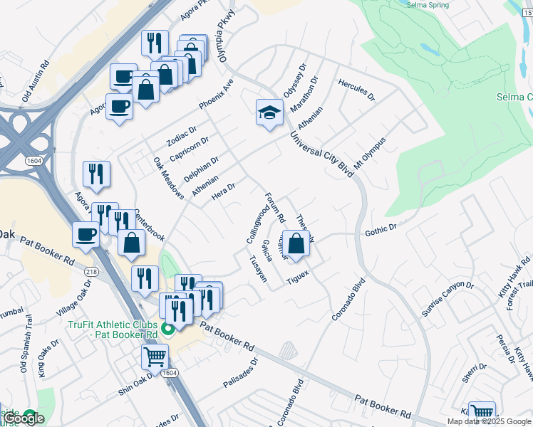 map of restaurants, bars, coffee shops, grocery stores, and more near 8406 Poquito Circle in Universal City