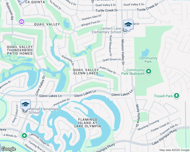 map of restaurants, bars, coffee shops, grocery stores, and more near 2114 Masters Lane in Missouri City