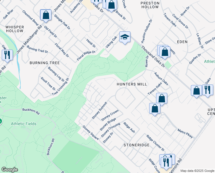 map of restaurants, bars, coffee shops, grocery stores, and more near 13331 Partridge Hill in San Antonio