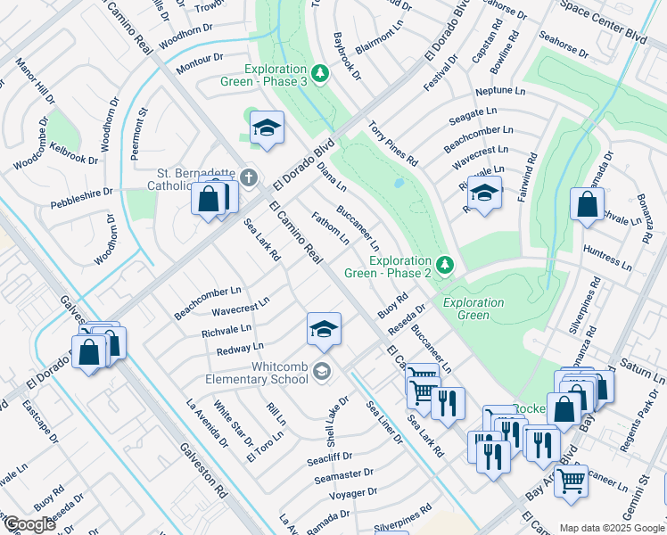 map of restaurants, bars, coffee shops, grocery stores, and more near 1014 Wavecrest Lane in Houston