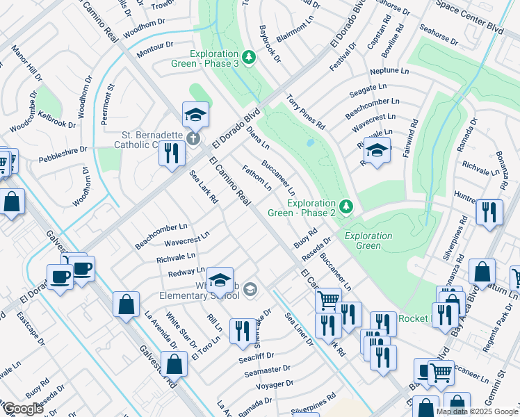 map of restaurants, bars, coffee shops, grocery stores, and more near 1014 Wavecrest Lane in Houston