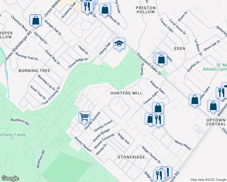 map of restaurants, bars, coffee shops, grocery stores, and more near 13515 Magnolia Brook in San Antonio