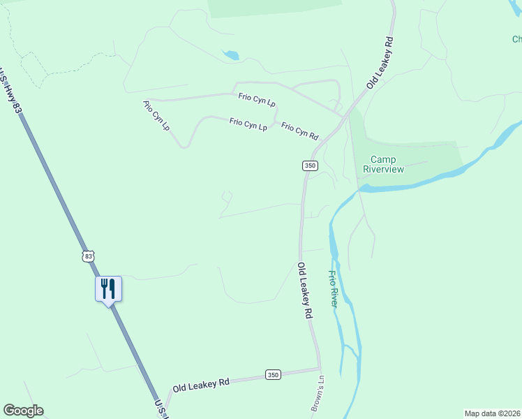 map of restaurants, bars, coffee shops, grocery stores, and more near 1189 County Road 350 in Concan