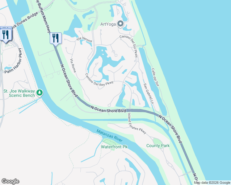 map of restaurants, bars, coffee shops, grocery stores, and more near 9 Rue Renoir in Palm Coast