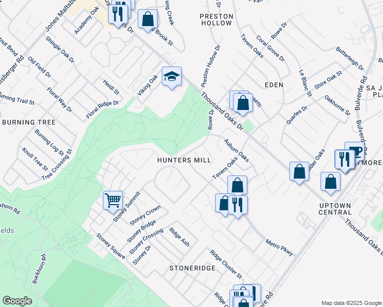 map of restaurants, bars, coffee shops, grocery stores, and more near 13518 Hickory Tavern in San Antonio