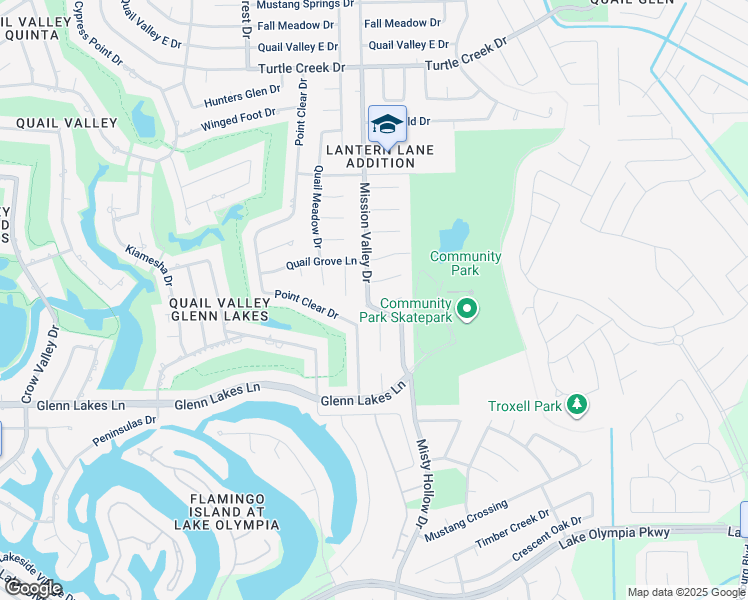 map of restaurants, bars, coffee shops, grocery stores, and more near 3915 Mission Valley Drive in Missouri City