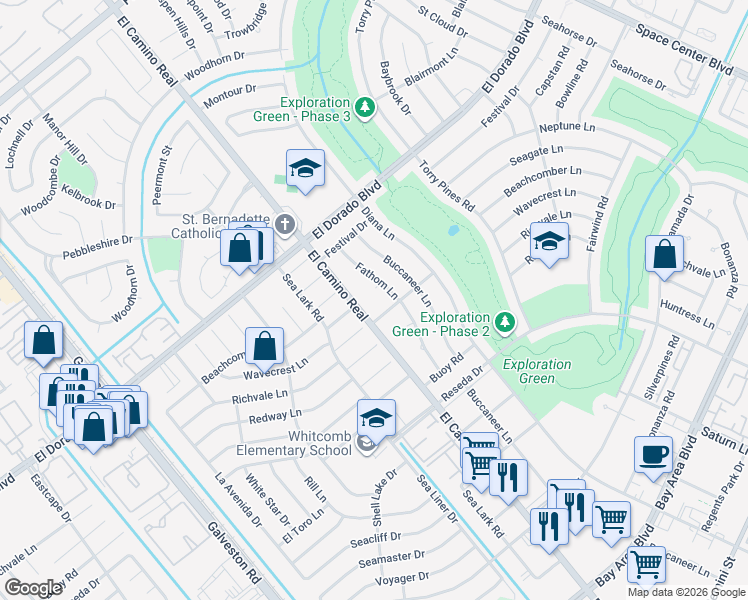 map of restaurants, bars, coffee shops, grocery stores, and more near 979 Wavecrest Lane in Houston