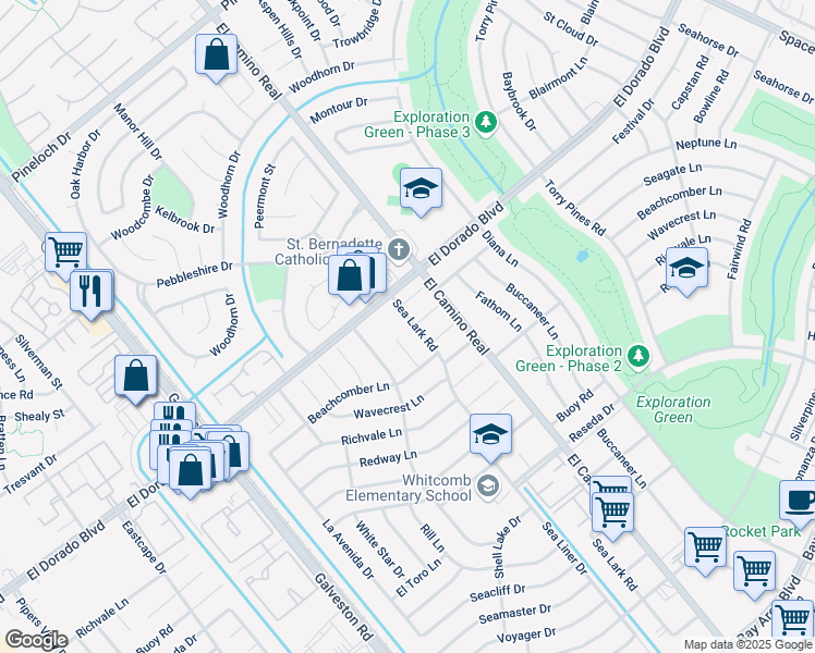 map of restaurants, bars, coffee shops, grocery stores, and more near 942 Festival Drive in Houston