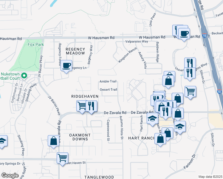 map of restaurants, bars, coffee shops, grocery stores, and more near 12522 Autumn Vista Street in San Antonio