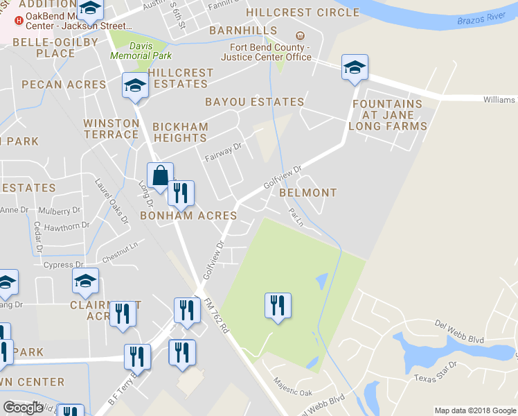 map of restaurants, bars, coffee shops, grocery stores, and more near 520 Ironwood Forest Drive in Richmond
