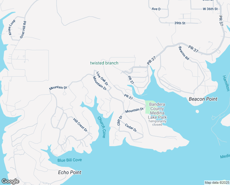 map of restaurants, bars, coffee shops, grocery stores, and more near 445 Mountain Drive in Lakehills