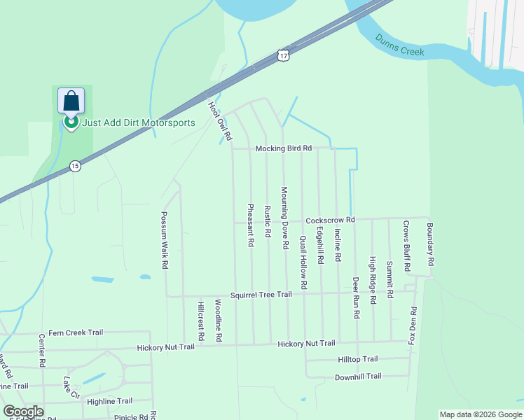 map of restaurants, bars, coffee shops, grocery stores, and more near 232 Rustic in Satsuma