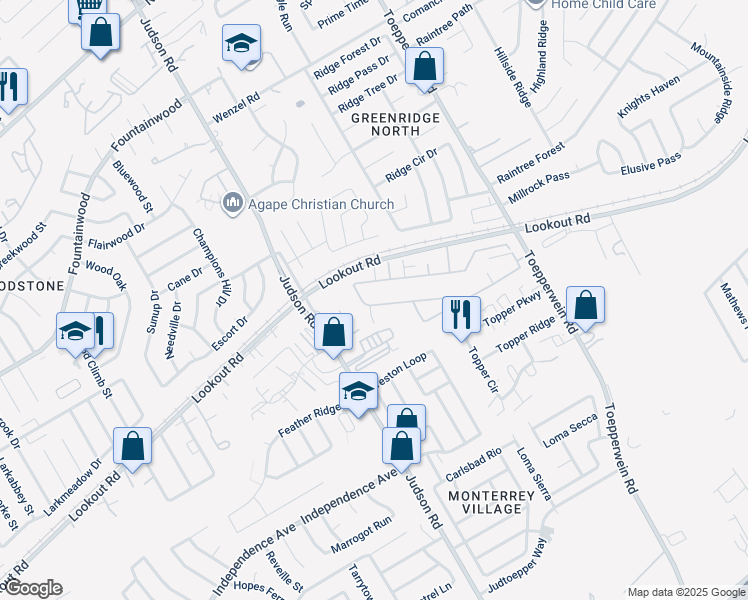 map of restaurants, bars, coffee shops, grocery stores, and more near 6315 Melanzane Avenue in San Antonio
