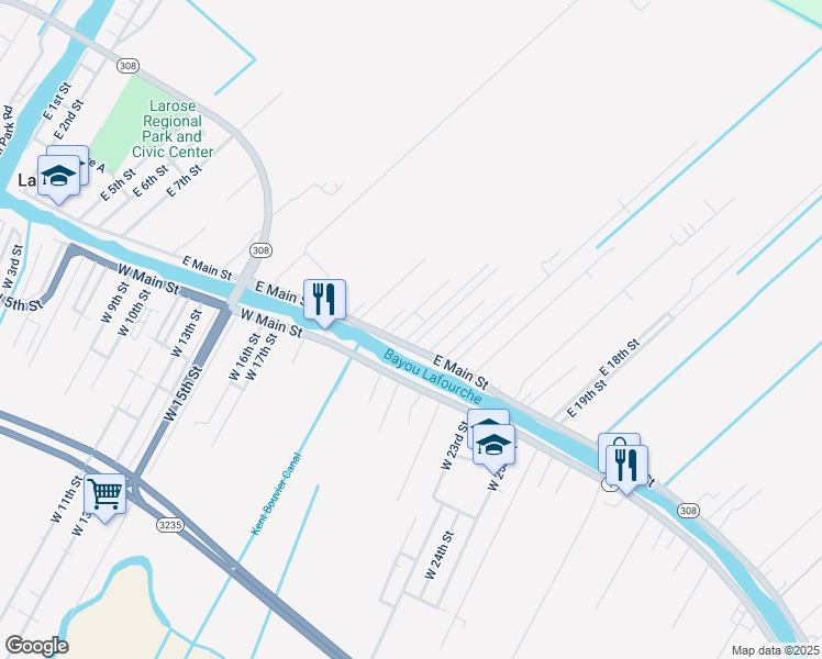 map of restaurants, bars, coffee shops, grocery stores, and more near 141 East 12th Street in Larose