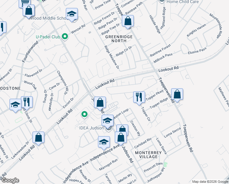 map of restaurants, bars, coffee shops, grocery stores, and more near 6315 Melanzane Avenue in San Antonio