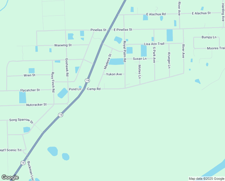 map of restaurants, bars, coffee shops, grocery stores, and more near 126 Camp Road in Palatka