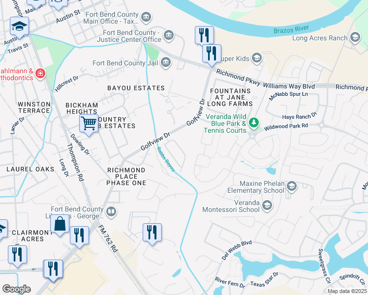 map of restaurants, bars, coffee shops, grocery stores, and more near 2208 North Belmont Drive in Richmond