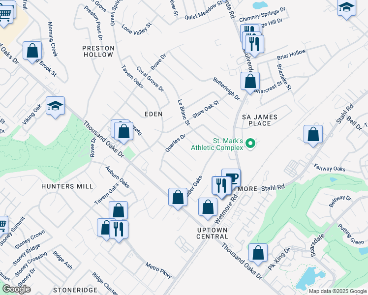 map of restaurants, bars, coffee shops, grocery stores, and more near 3515 McCormick Street in San Antonio