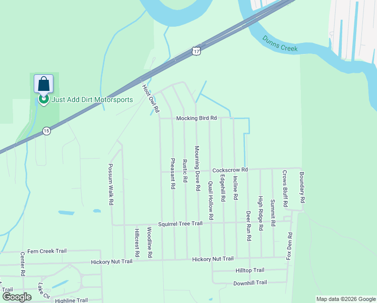 map of restaurants, bars, coffee shops, grocery stores, and more near 222 Rustic Road in Satsuma