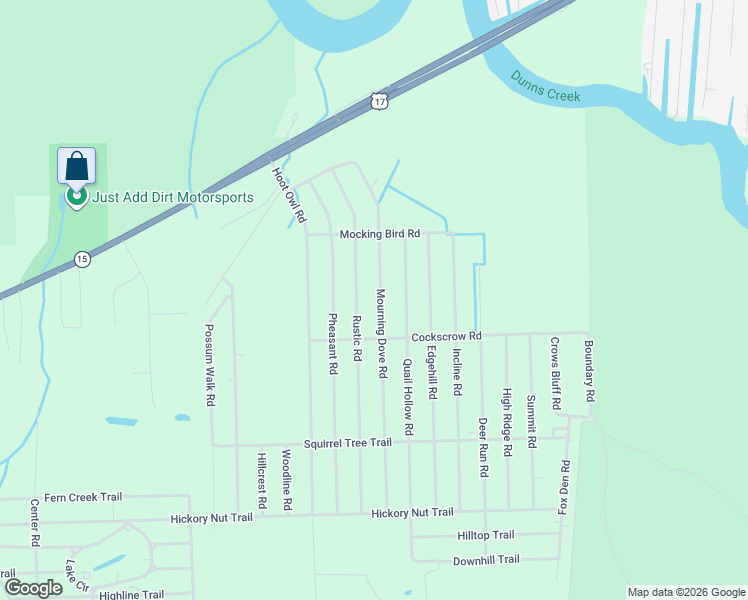 map of restaurants, bars, coffee shops, grocery stores, and more near 222 Rustic in Satsuma