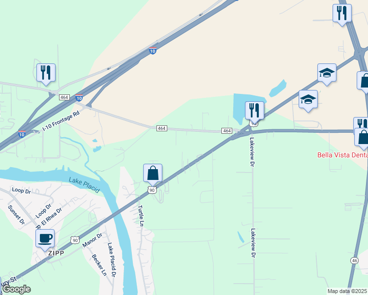 map of restaurants, bars, coffee shops, grocery stores, and more near 175 Country Gardens in Seguin