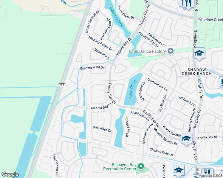 map of restaurants, bars, coffee shops, grocery stores, and more near 2409 Copper Sky Drive in Pearland