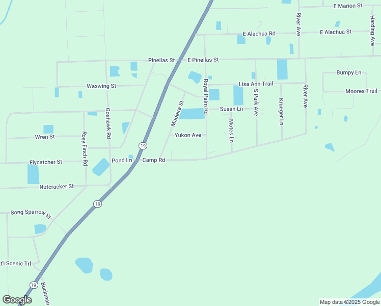 map of restaurants, bars, coffee shops, grocery stores, and more near 126 Camp Road in Palatka