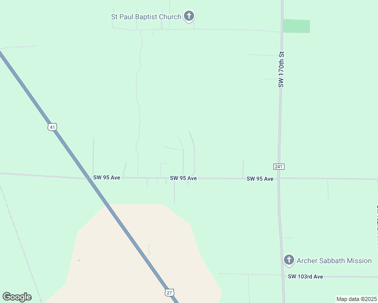 map of restaurants, bars, coffee shops, grocery stores, and more near 17712 Southwest 95 Avenue in Archer