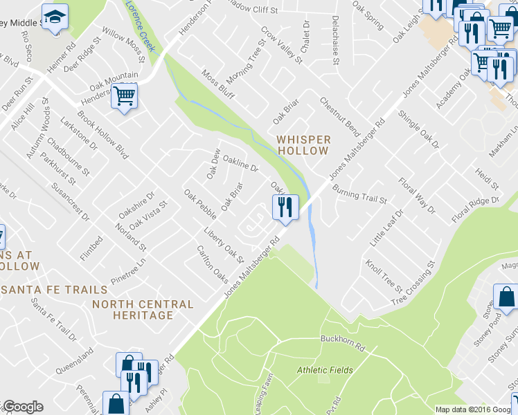 map of restaurants, bars, coffee shops, grocery stores, and more near 1910 Shadow Park Street in San Antonio