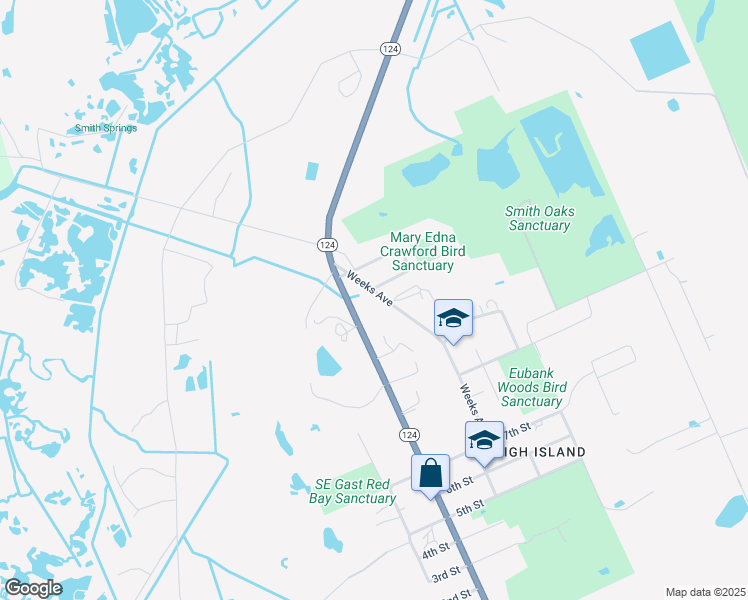 map of restaurants, bars, coffee shops, grocery stores, and more near 2029 Winnie Street in Bolivar Peninsula