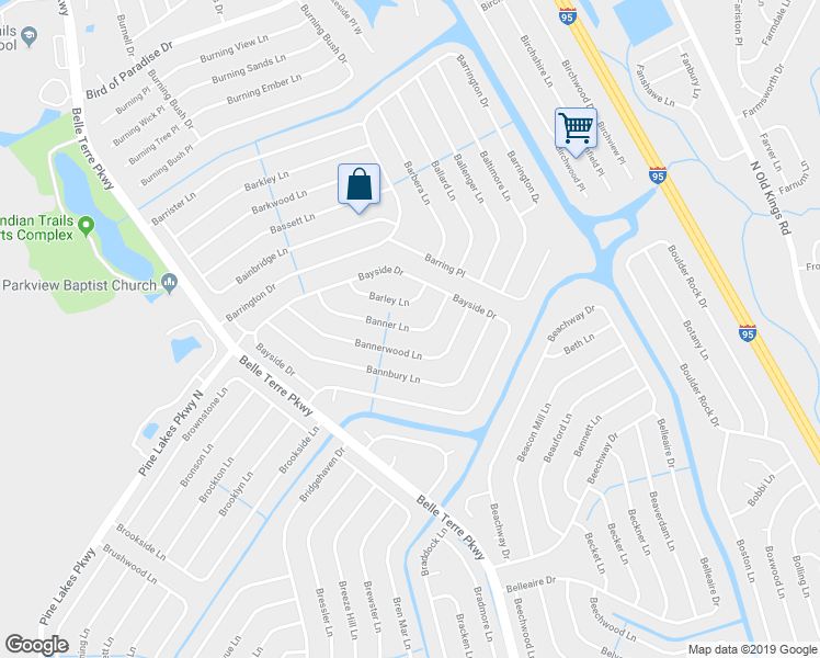 map of restaurants, bars, coffee shops, grocery stores, and more near 27 Banner Lane in Palm Coast