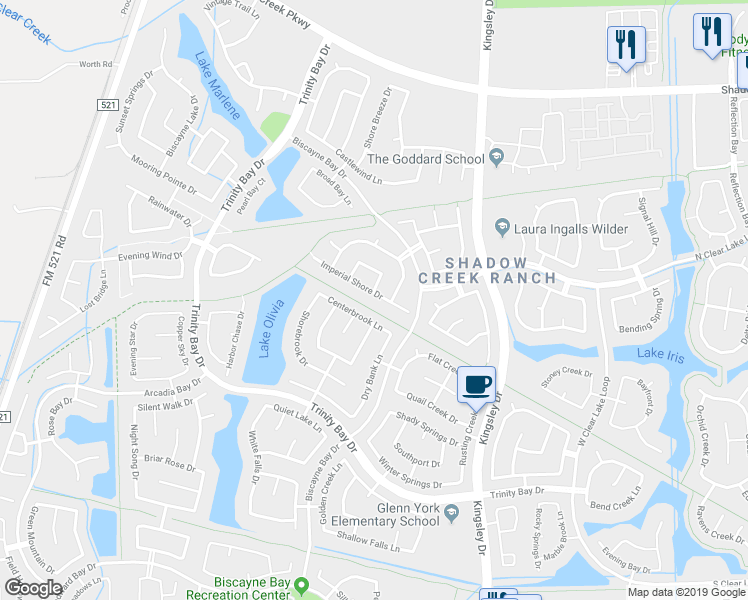map of restaurants, bars, coffee shops, grocery stores, and more near 13020 Imperial Shore Drive in Pearland