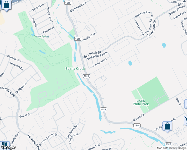 map of restaurants, bars, coffee shops, grocery stores, and more near 3005 Toscana Way in Selma