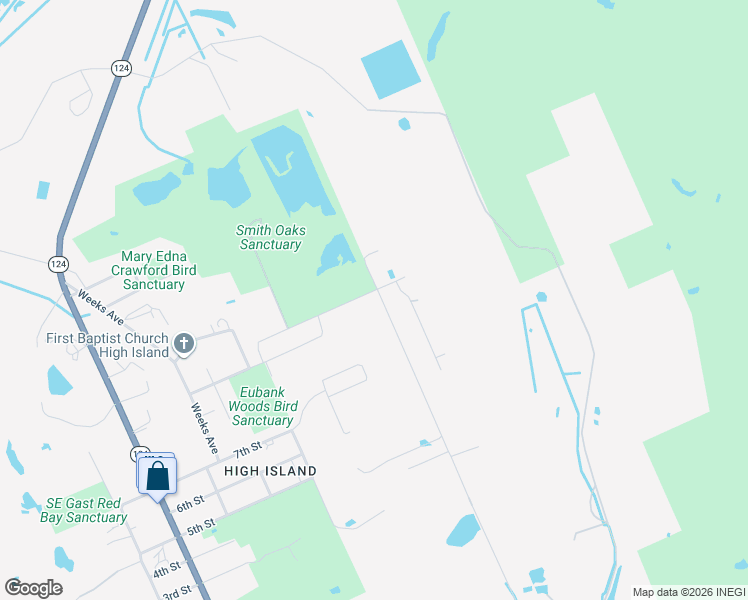 map of restaurants, bars, coffee shops, grocery stores, and more near 2264 Old Mexico Road in Bolivar Peninsula