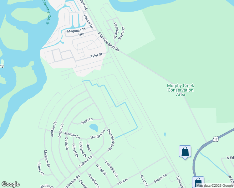 map of restaurants, bars, coffee shops, grocery stores, and more near 213 Hunter Street in Satsuma