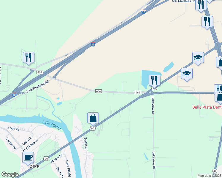 map of restaurants, bars, coffee shops, grocery stores, and more near 1954 FM 20 in Seguin