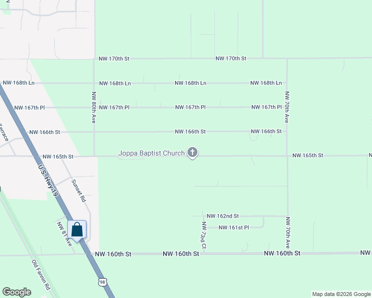map of restaurants, bars, coffee shops, grocery stores, and more near 7551 Northwest 165th Street in Trenton