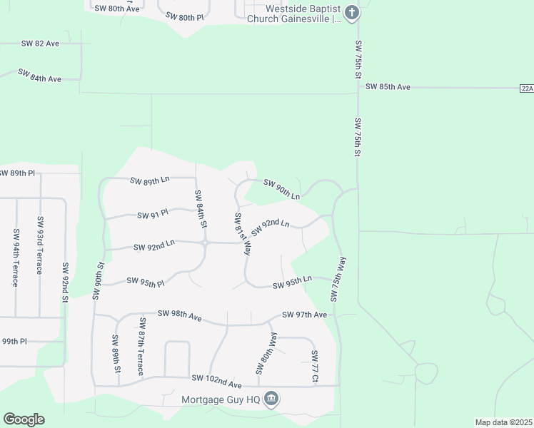 map of restaurants, bars, coffee shops, grocery stores, and more near 8004 Southwest 92nd Lane in Gainesville