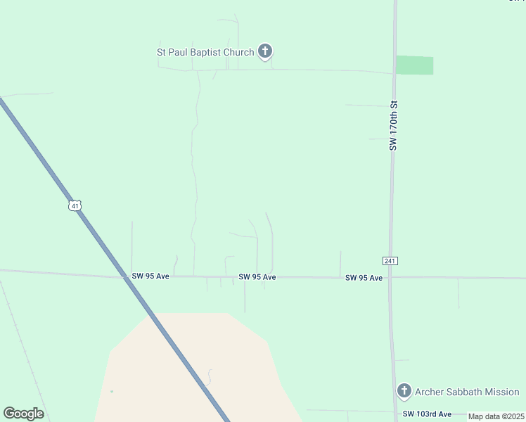 map of restaurants, bars, coffee shops, grocery stores, and more near 17712 Southwest 95 Avenue in Archer