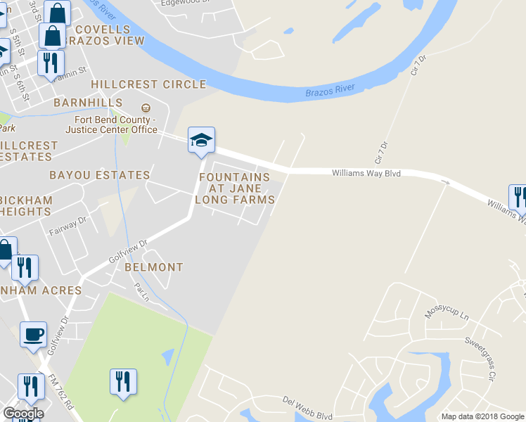 map of restaurants, bars, coffee shops, grocery stores, and more near 130 Long Canyon Lane in Richmond