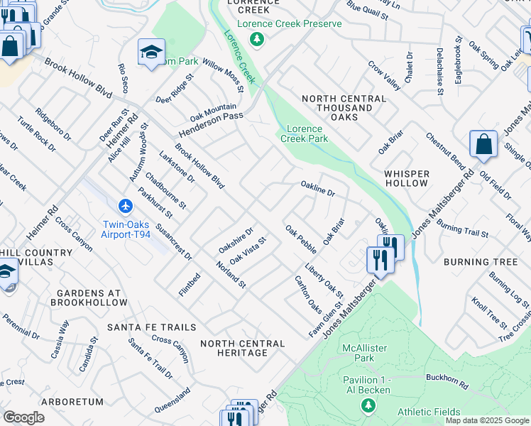 map of restaurants, bars, coffee shops, grocery stores, and more near 13706 Chittim Oak in San Antonio
