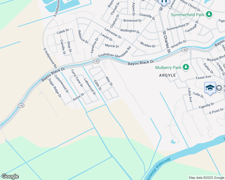 map of restaurants, bars, coffee shops, grocery stores, and more near 501-599 Alex St in Houma