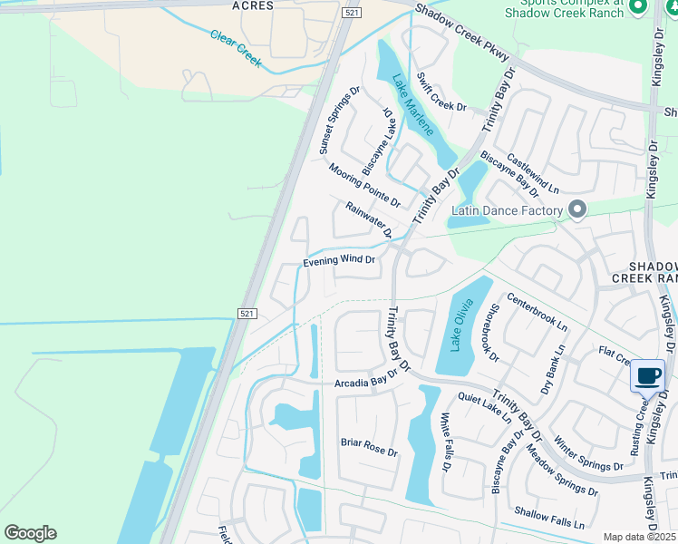 map of restaurants, bars, coffee shops, grocery stores, and more near 13711 Evening Wind Drive in Pearland
